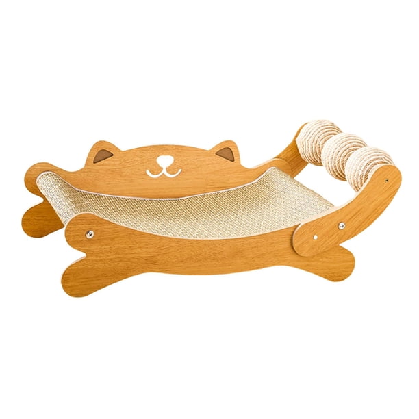 Cama rascador para gatos, almohadilla rascadora, cómodo centro de actividades, hamaca, tumbona para gatos con bola de sisal
