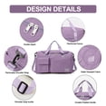 thumbnail image 6 of DAKIMOE Travel Duffle Bag for Women Large Weekender Bags Carry on Gym Duffel Bag with Wet Pocket/Shoe Compartment Waterproof Overnight Tote for Plane Hospital Sports Yoga Business Trips, Lilac, 6 of 10
