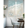 thumbnail image 4 of Ocean Beach Sheer Curtains 2 Panels Set Hand-Painting Abstract Beige Beach Blue Sea Crab Sheer Window Curtains Light Filtering Rod Pocket Voile Drapes for Bedroom Living Room 52"x63", 4 of 8