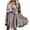 Khaki, variant on Women Dress Spring Solid Short Sleeve V-neck Pullover Dress Plus Size $10