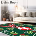 thumbnail image 2 of ODIKA 8'x10' Machine Washable Non-Slip Area Rug, Festive Elk with Checkered Antlers and Holly Motif High Traffic Rug with Pad, Green, 732918, 2 of 8