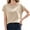 Khaki, variant on Womens Boat Neck T-Shirts Cap Sleeve Tops Summer Casual Loose Fit Basic Tees