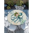 thumbnail image 2 of Round Tablecloth Beach Coastal Theme Elastic Edge Fitted Vintage Sea Octopus Plastic Table Cover,Waterproof Oil Proof for Dinner,Outdoor, Picnic, 45"- 54" DIA Tables, 2 of 8
