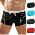 thumbnail image 2 of PUMISAS Summer Swim Trunks For Men Elastic Waist Shorts High Stretch Drawstring Pants Splice Color Shorts With Pockets, 2 of 8