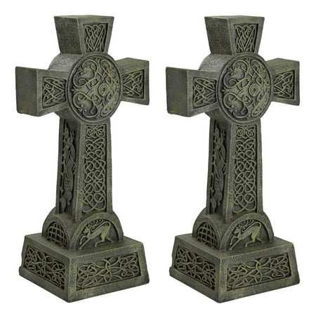 Donegal Celtic High Cross Statue - Set of Two