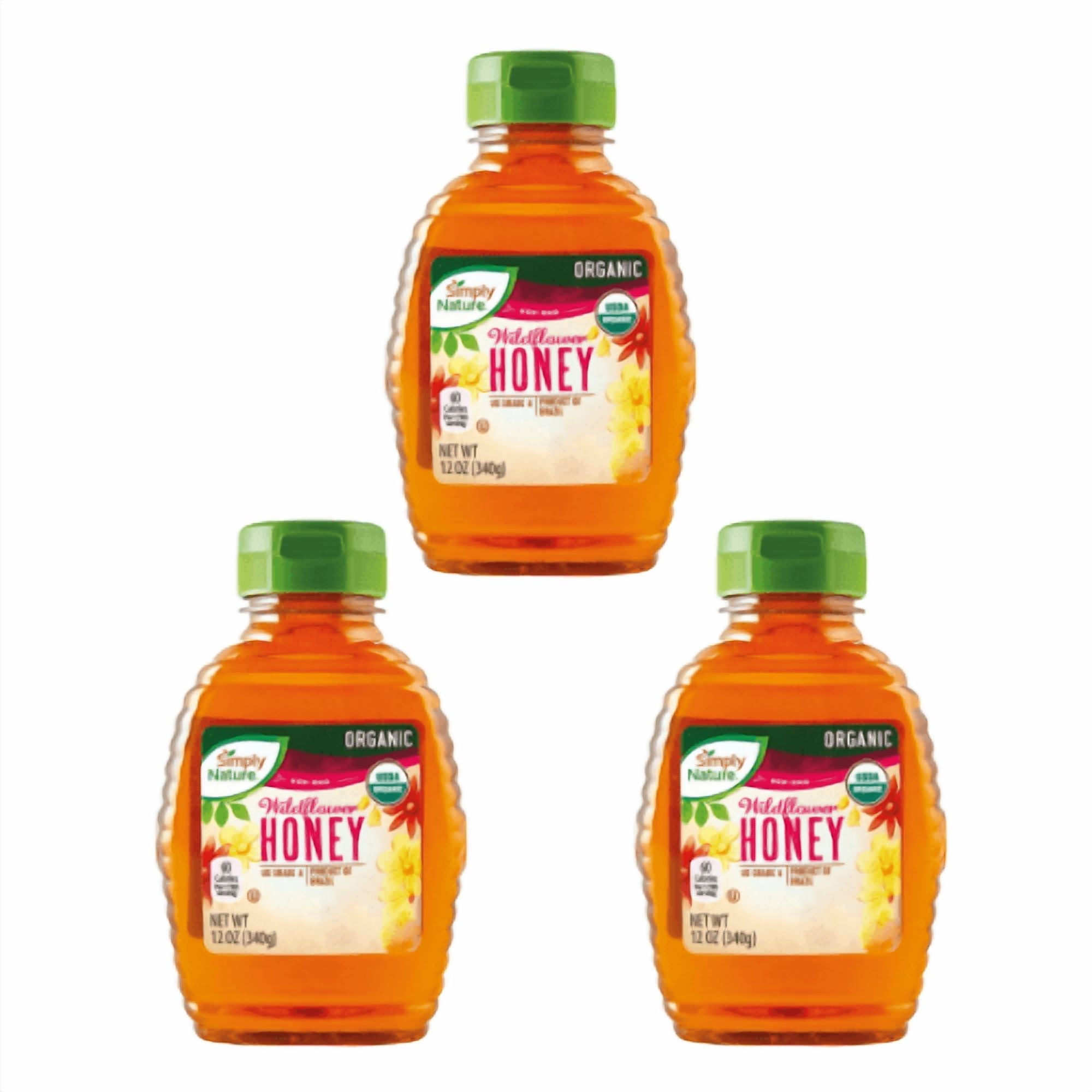 Simply Nature Organic Wildflower Honey,12oz Pack 3