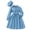 Blue, variant on WUANDIXFA Girls Long Sleeve Dress with Hat, Lapel Collar Button Down Midi Dress Swing Casual Dresses with Belt (Khaki, 7-8 Years)