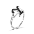 thumbnail image 4 of JewelersClub Accent Black Diamond Initial Letter Ring for Women | Customizable Sterling Silver Y Alphabet Monogram Ring for Girls | Cursive Script Capital Letters | Personalized Jewelry Gift for Her, 4 of 4