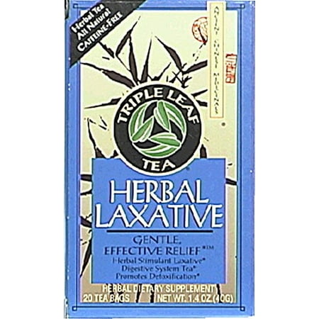 Triple Leaf Tea Bags, Herbal Laxative, 1.27 Ounce Box, 20 Count (The Best Laxative Tea)