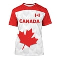 thumbnail image 3 of VNKIDY Mens Canada Maple Leaf Patriotic Print Soccer Short Sleeve T Shirt Crew Neck Quick Dry Casual Athletic Tee For Daily Wear Watermelon Red M, 3 of 4