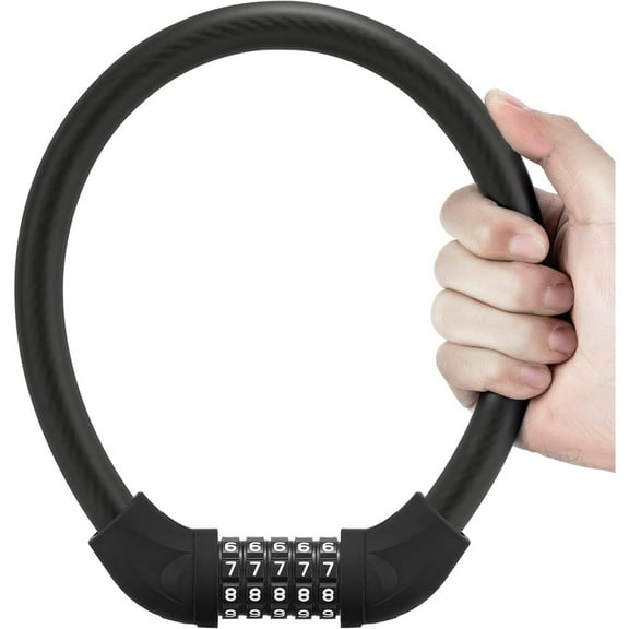 Rockbros U-Lock with Steel Cable Compatibility for Road Bikes - High Security Outdoor Cycling Lock