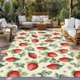 thumbnail image 2 of Red Strawberry Outdoor Rug for Patio/Deck/Porch, Non-Slip Large Area Rug 3 x 5 Ft, Summer Fruits Farmhouse Leaves Flower Pastoral Indoor Outdoor Rugs Washable Area Rugs, Camping Rug Carpet Runner, 2 of 8
