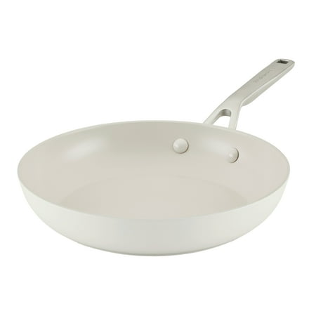 KitchenAid Hard Anodized 10 Inch Ceramic Nonstick Frying Pan, Oven Safe to 500°F, Porcelain White