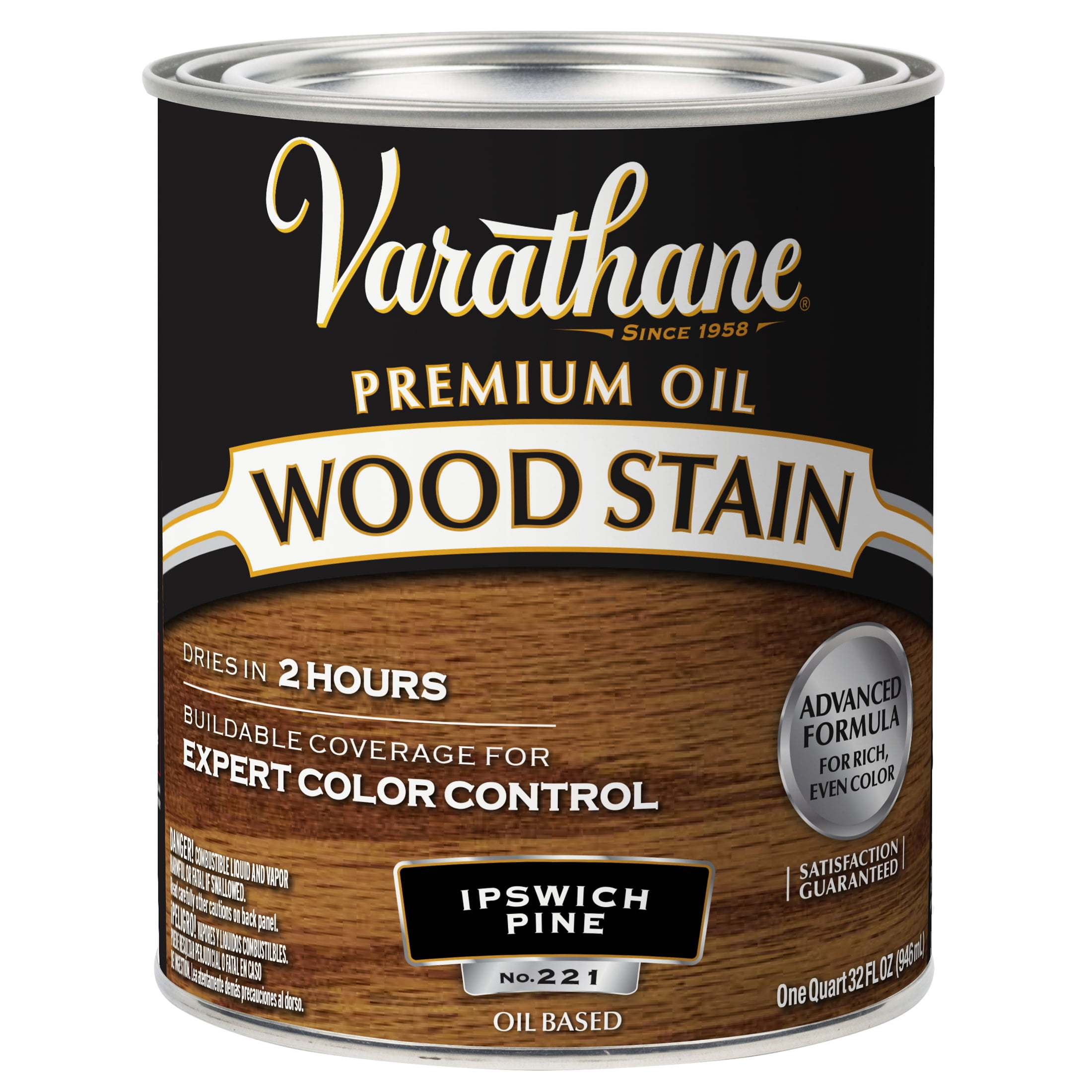 2 Pack, Ipswich Pine, Varathane Premium Oil-Based Interior Wood Stain-211714H, Quart