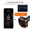 thumbnail image 2 of Car Bluetooth 5.0 MP3 Player FM Transmitter with Colorful Atmosphere Lights Hands-free Calling Car Charger (BC52), 2 of 7