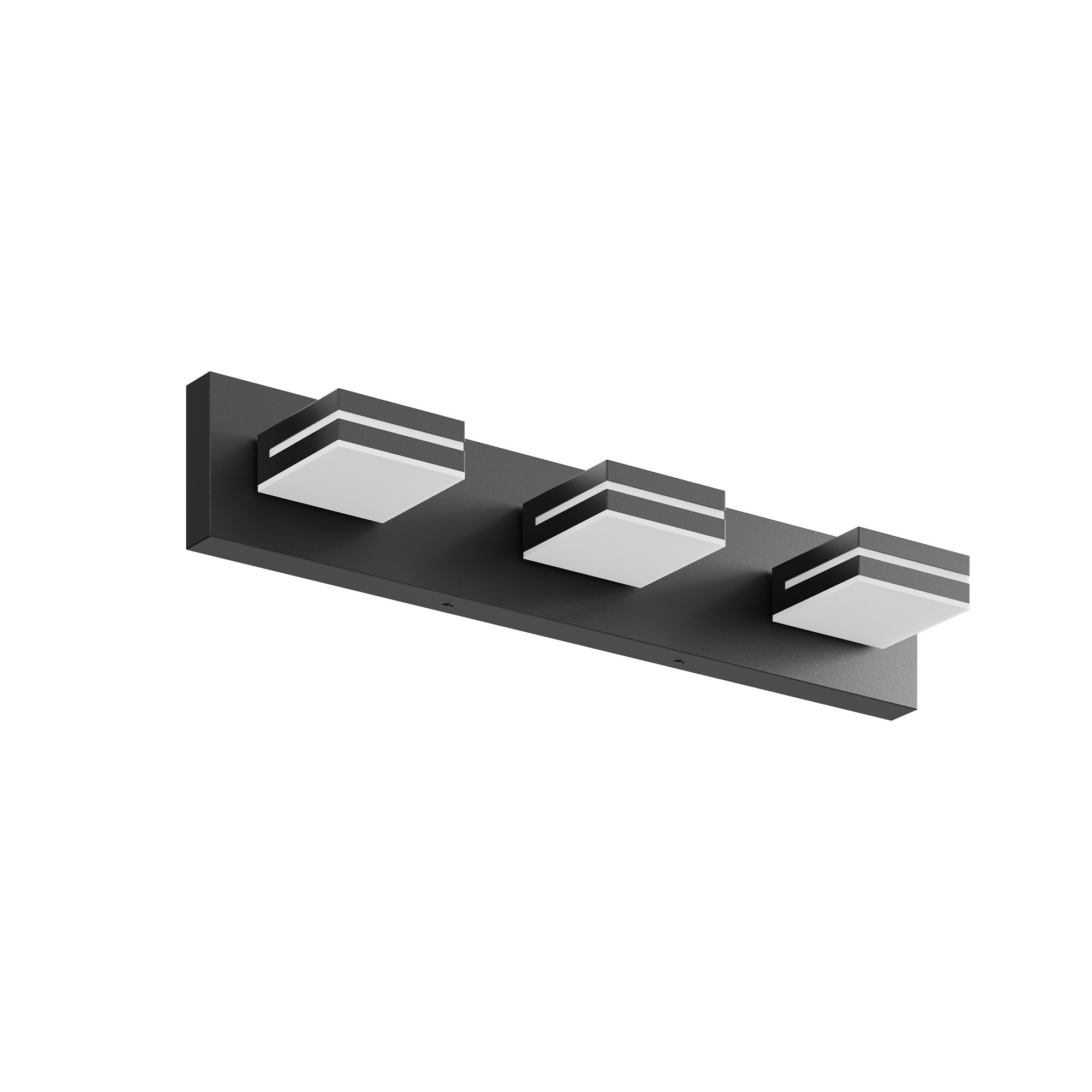Black LED Modern Bathroom 3-Light Vanity Light Fixtures 23.6Inch, Dimmable Modern Acrylic Bathroom Wall Lighting Fixtures Over Mirror (Cool White 6000K)