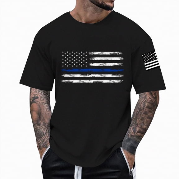 Rotm 4th Of July Patriotic Men Shirt USA Shirts for Men American Flag Short Sleeve Patriotic T-Shirt Independence Day Tee Casual Summer Top Khaki,M