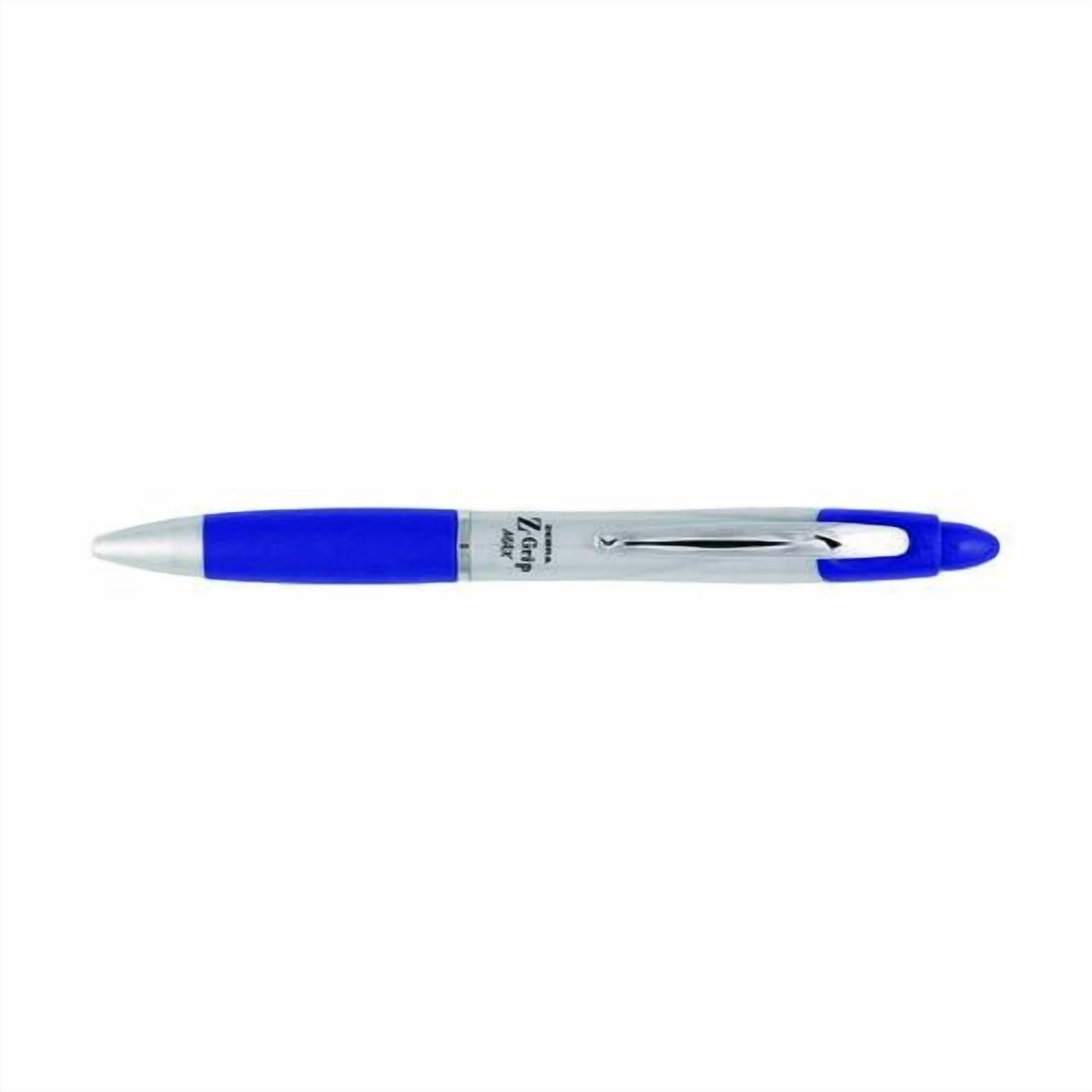 Z-Grip MAX Ballpoint Pen, Retractable, Medium 1 mm, Blue Ink, Silver/Blue Barrel, 12/Pack | Bundle of 2