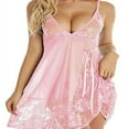 thumbnail image 1 of Robe Transparente Grande Taille pour Femmes Lingerie String Babydoll Vêtements de Nuit, 1 of 3