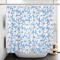 thumbnail image 4 of Tchckioa Boho Floral Shower Curtain for Bathroom,72x72 Inch Waterproof Hooks Bath Curtain Decor,Blue White, 4 of 6