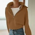 thumbnail image 7 of Samickarr Half Zip Pullover Sweaters For Women Casual Long Sleeve Solid V Neck Collar Ribbed Knitted Loose Slouchy Jumper Tops, 7 of 7