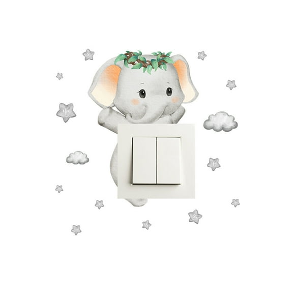 Agiferg Small Elephant Star Wall Stickers Stickers Background Wall Living Room Room Decoration Wall Stickers