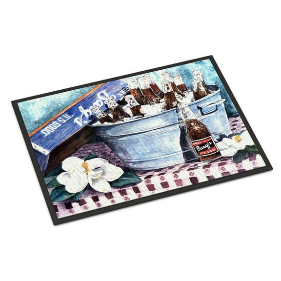 Caroline's Treasures 1003JMAT Barq's and old washtub Door Mat, Indoor Rug or Outdoor Welcome Mat 24x36 Doormat, 24H X