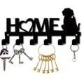 thumbnail image 3 of Metal Key Holder Black Key Hooks Organizer Hanger Rack Wall Mounted Decorative with 6 Hooks Dog and Cat Pattern, 3 of 9