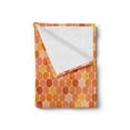 thumbnail image 2 of Bee Soft Flannel Fleece Throw Blanket, Pixel Inspired Hexagon Honeycomb Texture with Gradient Orange Shades Geometry Theme, Cozy Plush for Indoor and Outdoor Use, 50" x 60", Multicolor, by Ambesonne, 2 of 5