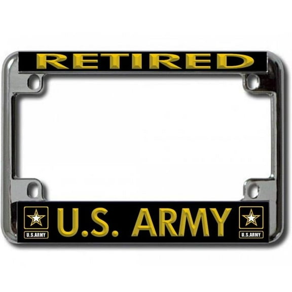 U.S. Army Retired Chrome Motorcycle License Plate Frame