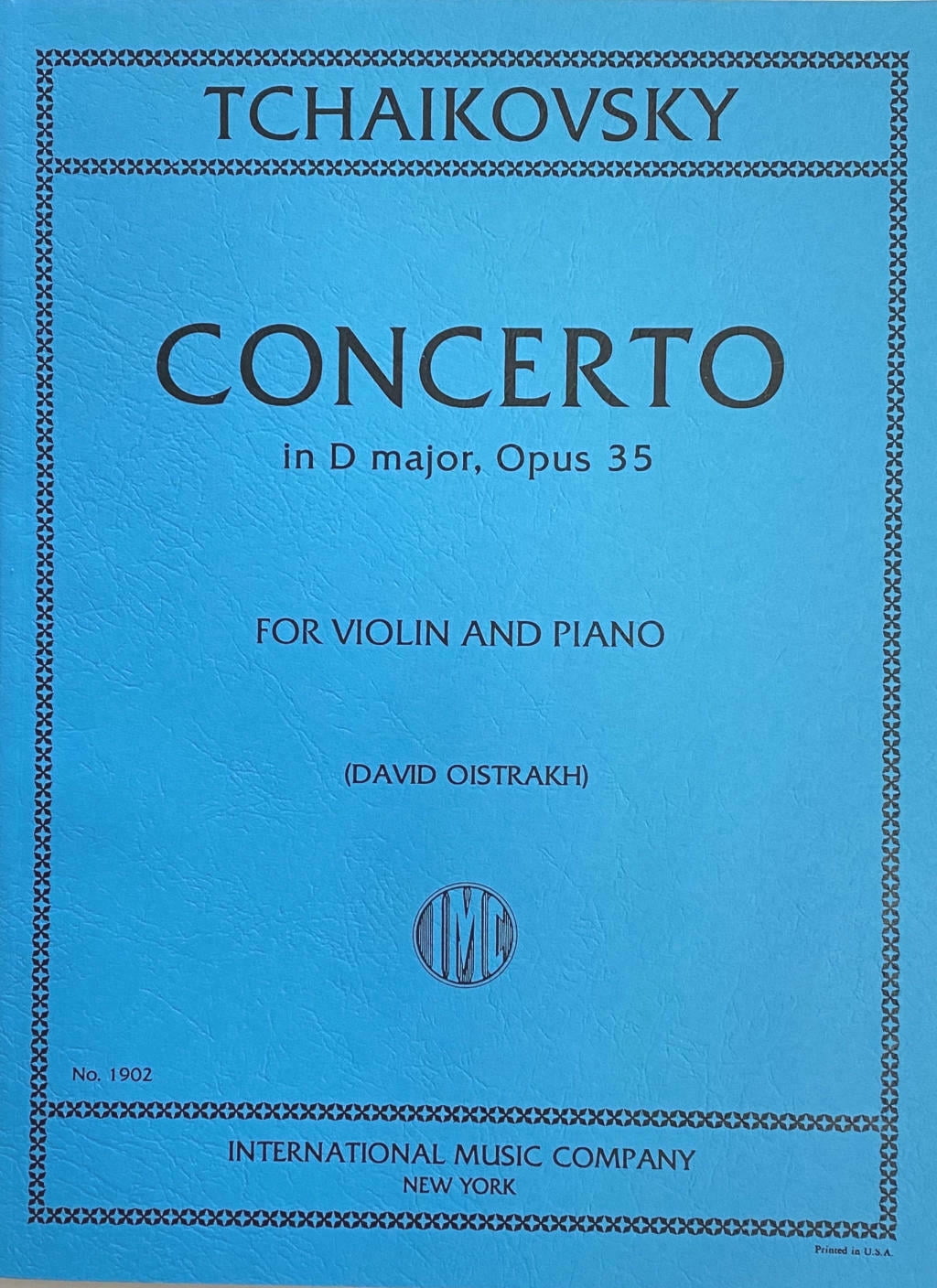 Tchaikovsky Concerto in D Major, Op. 35, for Violin and Piano (IMC