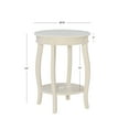 thumbnail image 4 of Powell Fiore Round Indoor Accent Side Table with Shelf, 24" Tall, White, 4 of 8