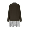 thumbnail image 4 of Felirenzacia Women’s Two Piece Layered Look Shirt Dress Long Sleeve Sweatshirt Tunic Top Casual Loose Fit Fall Outfits with Striped Hem, S-2XL, 4 of 6