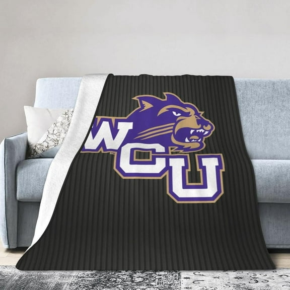 Western Carolina University Fleece Blanket, Very Soft Microfiber Flannel Blanket for Couch Warm and Cozy for All Seasons