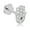 White, variant on AVORA 14K Yellow Gold Simulated Diamond CZ Hamsa Cartilage Piercing Flat Back Earring Body Jewelry (18 Gauge)