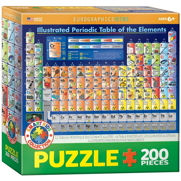 Rompecabezas EuroGraphics, tabla periódica de los elementos, 200 piezas