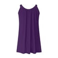 thumbnail image 4 of QLEICOM Womens Summer Halter Mini Short Dresses Beach Tshirt Sundress Sleeveless Casual Loose Tank Dress Purple M, US Size: 6, 4 of 6