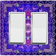 thumbnail image 1 of Metal Light Switch Plate Cover Elegant Purple Mandala Flower Tile Pattern TIL066, 1 of 13