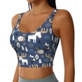 thumbnail image 2 of Goofa Forest Elk Printed Sports Bras for Women, High Impact Running Bra Workout Crop Tank Tops Longline Sports Bra Push up-X-Large, 2 of 9