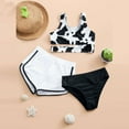 thumbnail image 2 of BJUTIR Swimsuit For Girls Swimsuit Summer Crisscross Three Piece Cow Print Cute Girls' Back Floral Girls Swimwear, 2 of 4