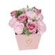 thumbnail image 4 of Arreglo floral de jabones, ramo de rosas y claveles artificiales en caja de regalo para el hogar., 4 of 9