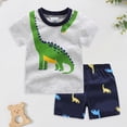 thumbnail image 2 of Xudanell 2-8 Years Newborn Boy Outfits Leisure Print Top Shorts Baby Boy Outfit Silky Tracksuit Set Toddler Size, 2 of 5