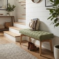thumbnail image 2 of Guyou Entryway Bench Tufted Upholstered Bench 45.5 End of Bed Bench for Bedroom Wood Storage Bench Modern Floating Design Window Bench Ottoman Long Bench Seat for Living Room Indoor Hallway, 2 of 12