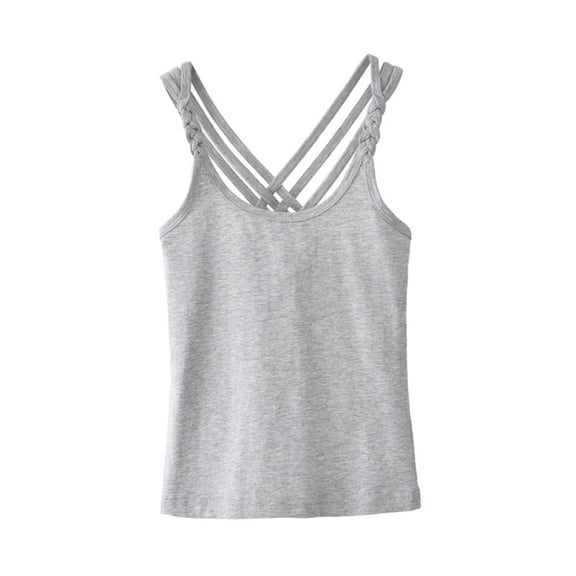 Girls Ribbed Knit Tank Top For Girls Solid Sleeveless Layering Tee With Back Design For Everyday Wear Versatile Summer Outfit
