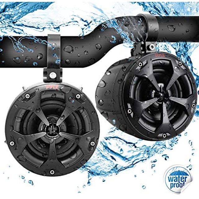 Altavoces marinos Pyle 4" todo terreno 2 pcs 2 vías -Negro