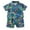 Green, variant on Toddler Boy Summer Short Hawaiian Outfit, Button Down Shirt and Shorts 2 Piece Outfit Set Green 3-4 Years