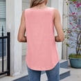 thumbnail image 5 of Top sin mangas de cuello redondo y corte holgado para mujer: camiseta sin mangas informal de verano, color liso, material de poliéster, tallas S-XXL, perfecto para combinar con otras prendas., 5 of 5