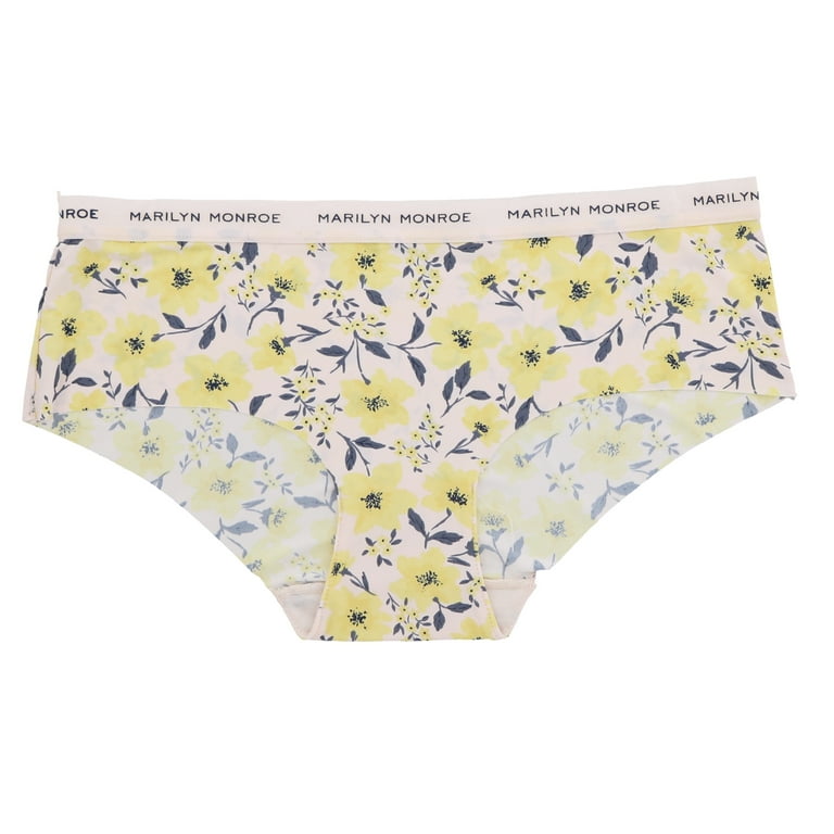 Marilyn Monroe Women's Seamless Sports Band Hipster Panties 5 Pack - Navy  Blue & Yellow Floral - X-Large