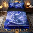 thumbnail image 2 of Erosebridal Cosmic White Dragon Print Zipper Twin Comforter Sets with Fitted Sheet and 2 Pillowcases,Nebula Cloud Star Accent Zipper Bedding Set,Blue White,4-Piece,Black Reversible, 2 of 6