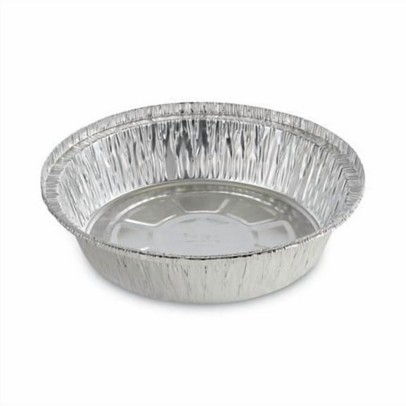 Boardwalk Round Aluminum To-Go Containers, 250 Gauge, 24 oz, 7" Diameter x 1.47" h, Silver, 500/Carton